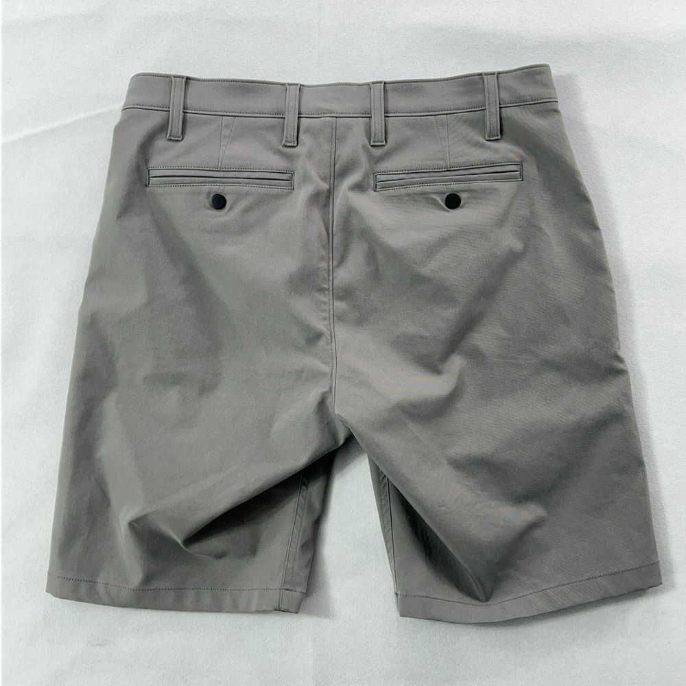 Proof Shorts Men 32 Gray Performance Chino 9 Inch Inseam Inner Zip Pocket - Picture 5 of 14